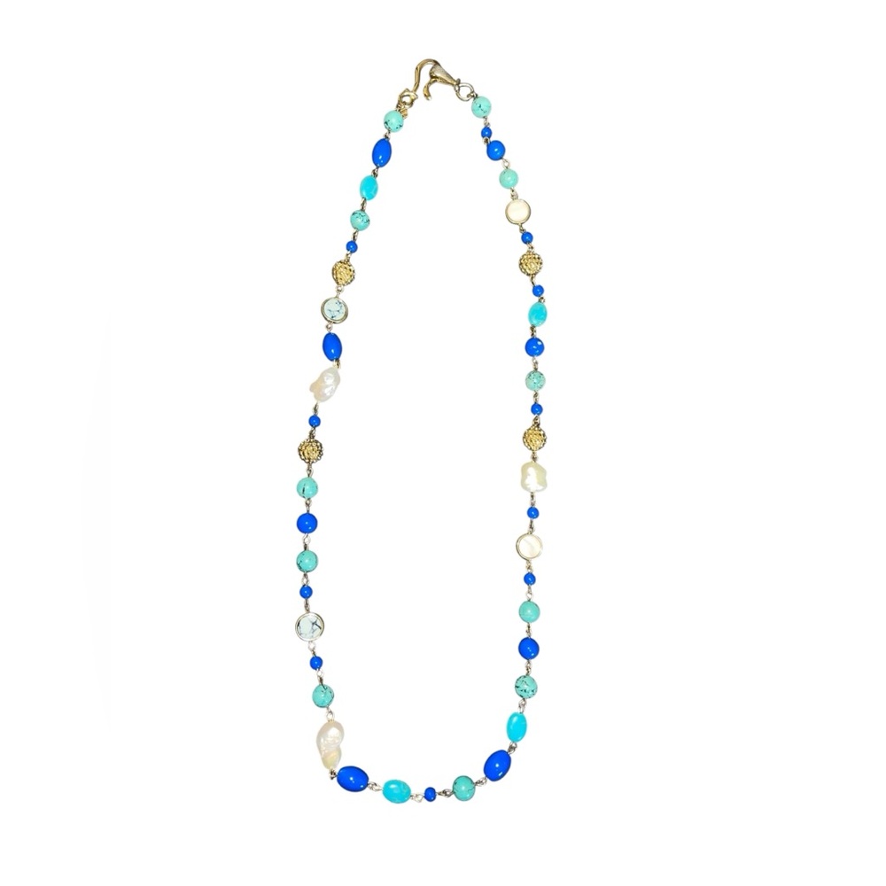 Talbots Blue and Gold Necklace